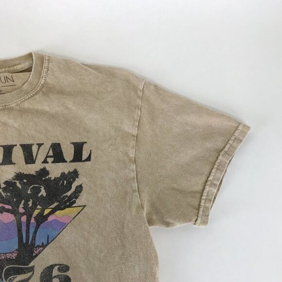 Fifth Sun Festival Tour 1976 Tee Juniors Medium Cropped Crew Neck Raw Hem Cotton - Picture 5 of 9